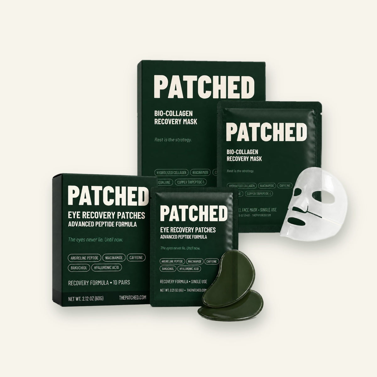 The Recovery Bundle: Eye Recovery Patches and Bio-Collagen Recovery Mask